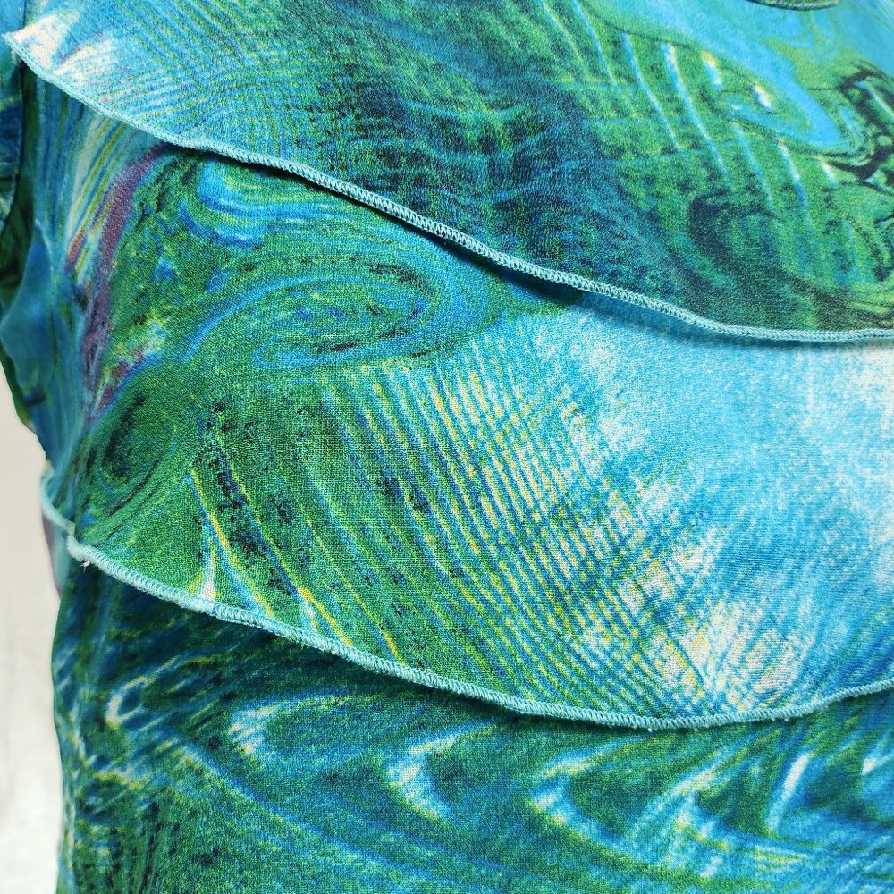 Blue Layered Ruffled Blouse - Picture 6 of 6